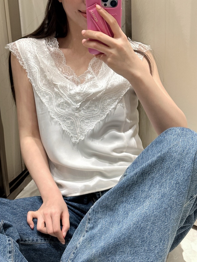 81 MARKET-L韓國代購女裝新款職業休閑人氣25春夏吊帶背心蕾絲81 MARKET-L吊帶/背心