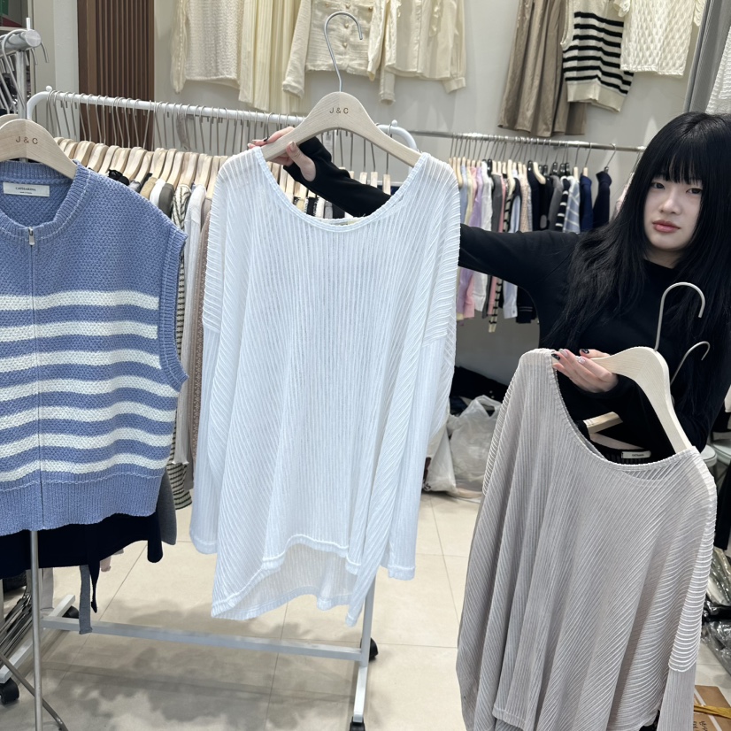 J&amp;C韓國代購女裝新品人氣推薦熱賣真品時尚休閑長袖T恤J&C/J.BLANC長袖T恤圖色2
