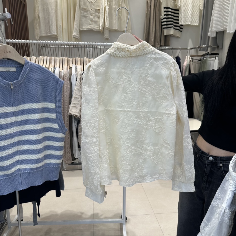 J&C韓國直郵女裝新款休閑人氣熱賣25春夏真品襯衫蕾絲衫J&C/J.BLANC襯衫/蕾絲衫