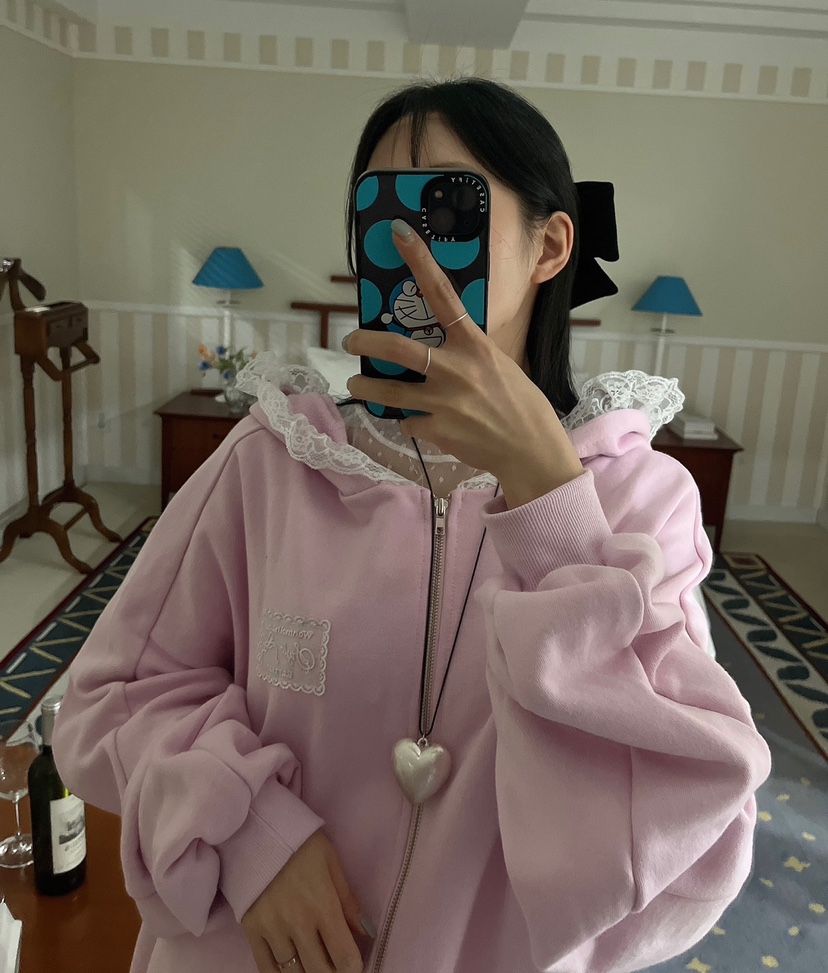 MA NYO韓國直郵女士新品職業休閑推薦時尚人氣衛衣拉鏈連帽MA NYO衛衣