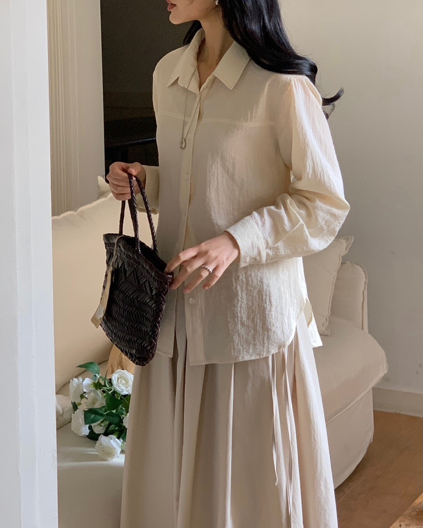 MONTER直郵韓國代購㊣女裝新款休閑推薦熱賣25春夏襯衫蕾絲衫MONTER襯衫/蕾絲衫