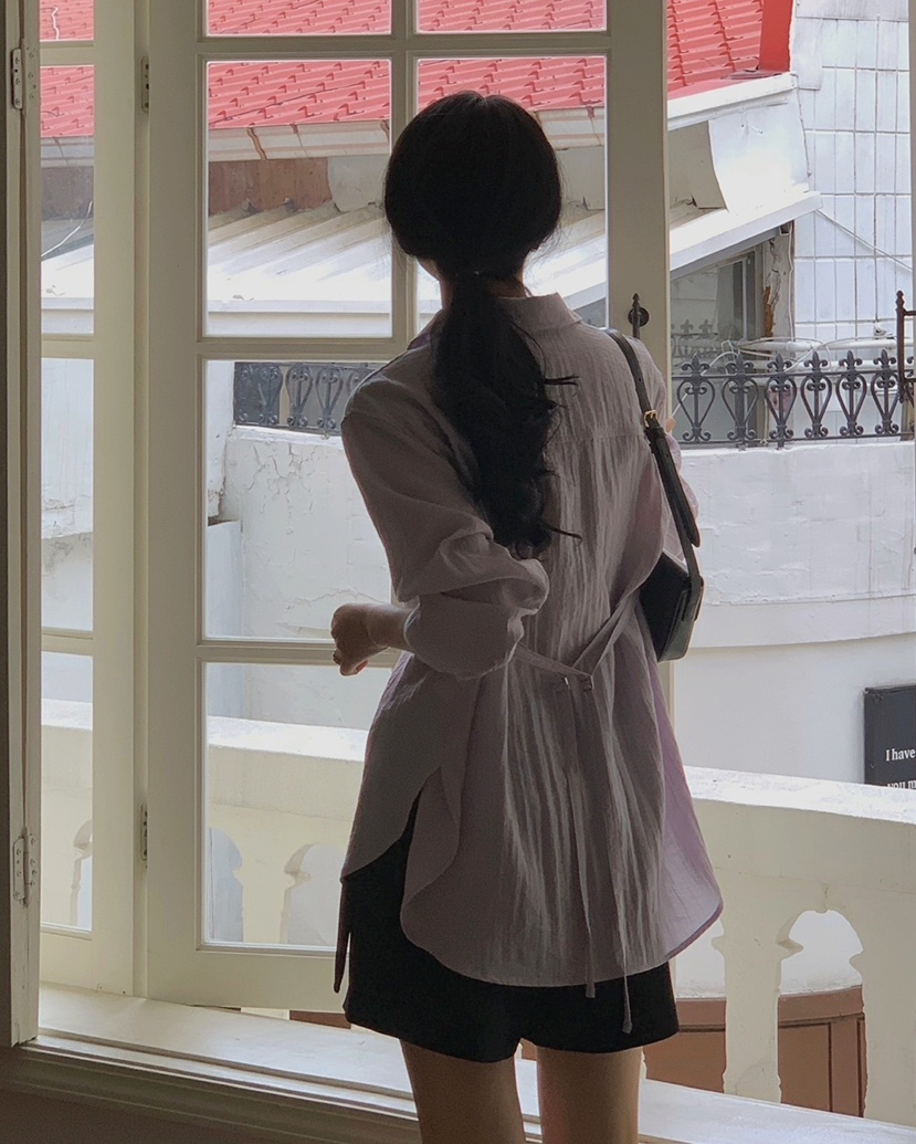 MONTER直郵韓國代購㊣女裝新款休閑推薦熱賣25春夏襯衫蕾絲衫MONTER襯衫/蕾絲衫