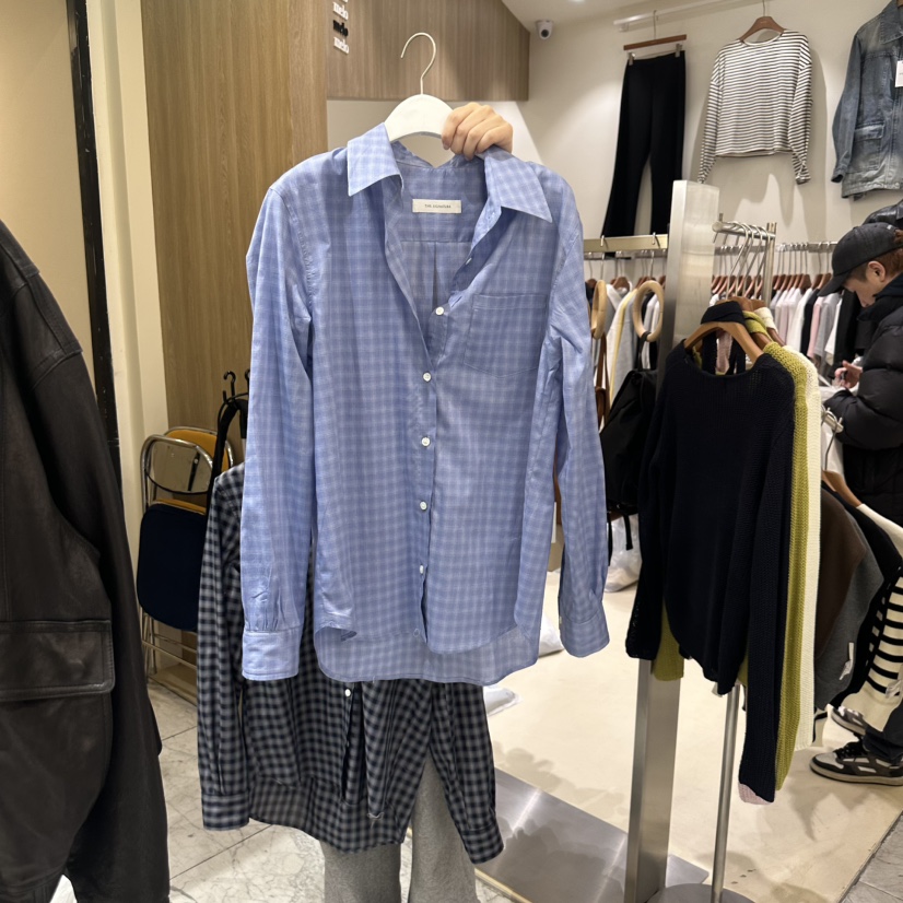 THE SIGNATURE直郵韓國代購㊣女裝新款25春夏襯衫蕾絲衫格紋THE SIGNATURE襯衫/蕾絲衫