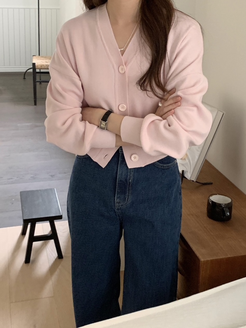 WOOD韓國直郵㊣女裝新款熱賣時尚人氣職業休閑推薦針織衫開衫WOOD針織衫
