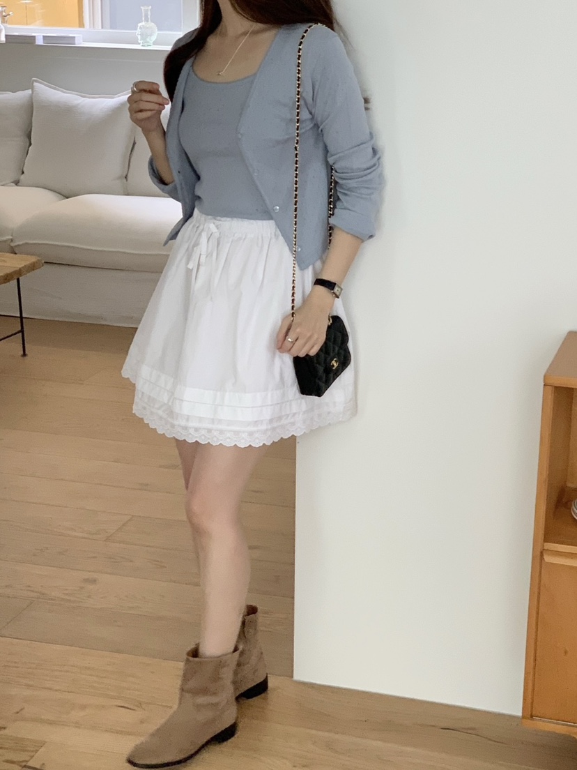 WOOD韓國㊣直郵東大門代購女裝新品休閑職業人氣套裝蕾絲開衫WOOD套裝