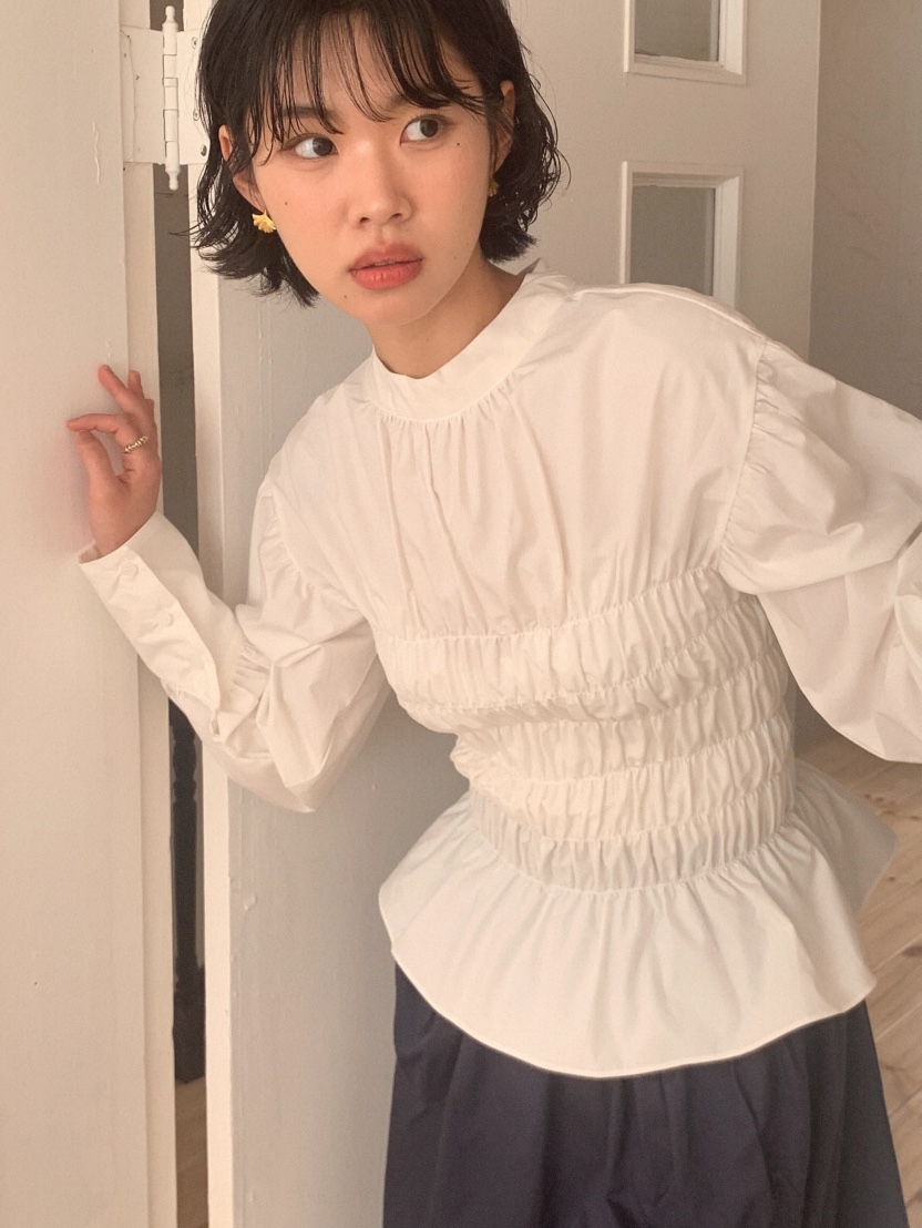 SLAT韓國直郵㊣女裝新款職業推薦時尚25春夏休閑襯衫蕾絲衫SLAT襯衫/蕾絲衫