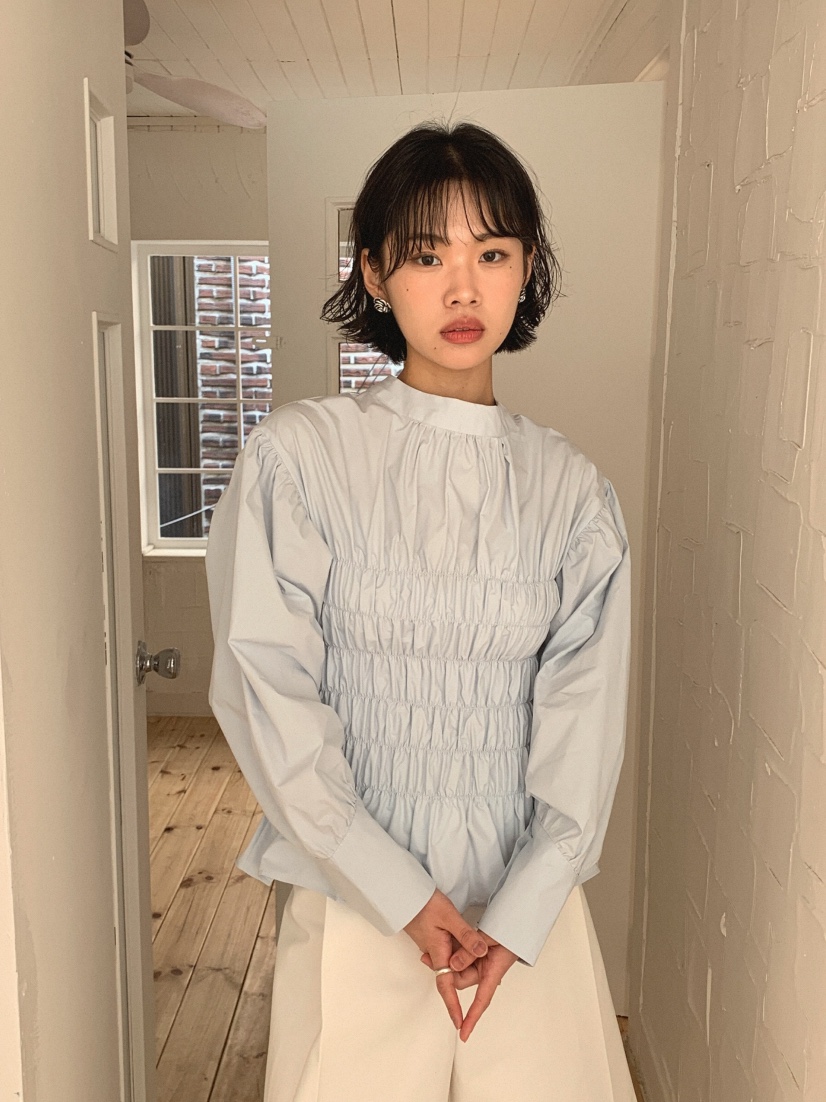 SLAT韓國直郵㊣女裝新款職業推薦時尚25春夏休閑襯衫蕾絲衫SLAT襯衫/蕾絲衫