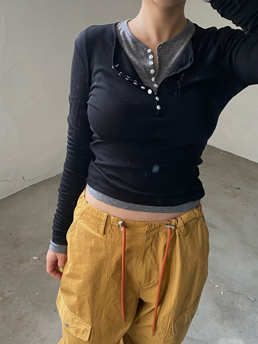 BYRING韓國㊣直郵東大門代購女裝新款時尚推薦職業人氣長袖T恤BYRING長袖T恤
