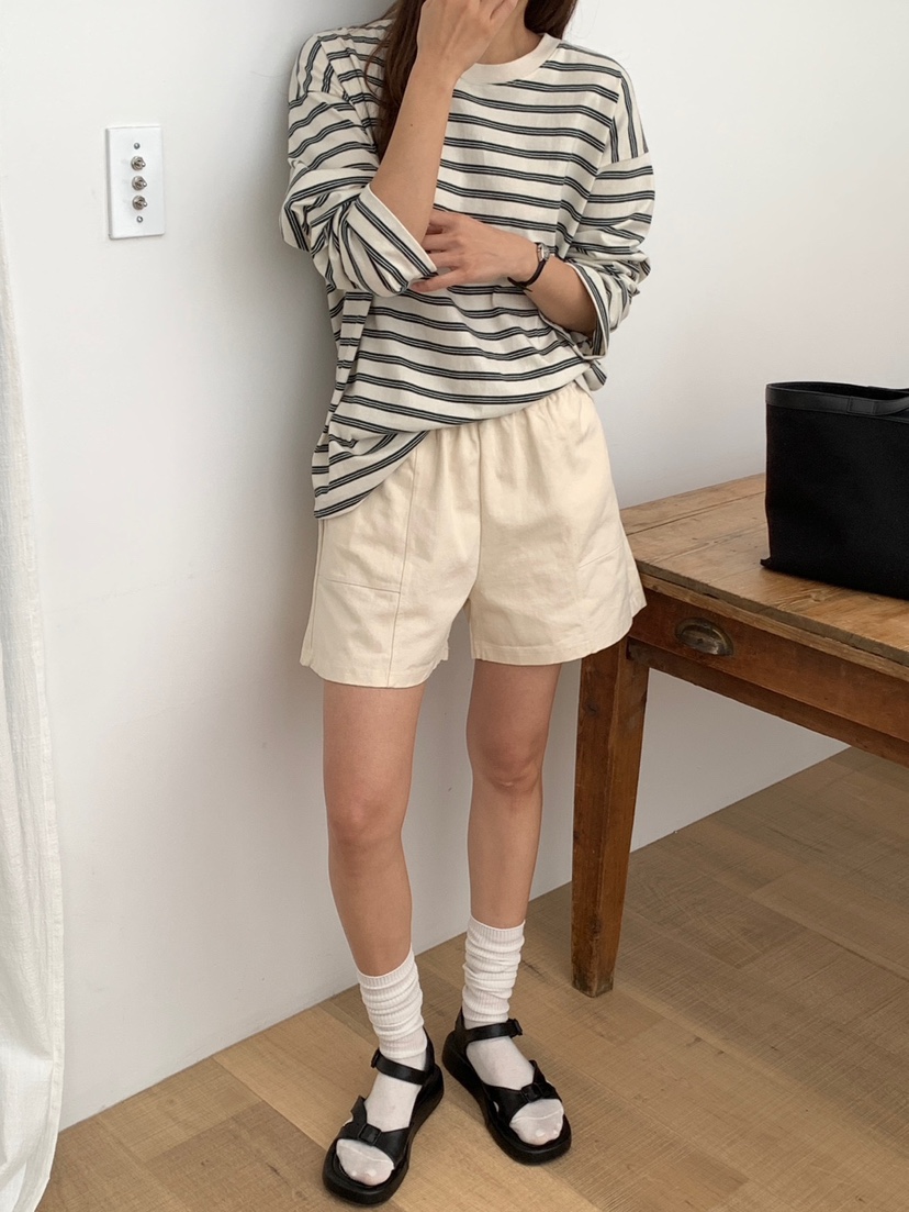 WOOD直郵韓國代購㊣女裝新品休閑25春夏人氣職業熱賣推薦短褲WOOD短褲圖色2