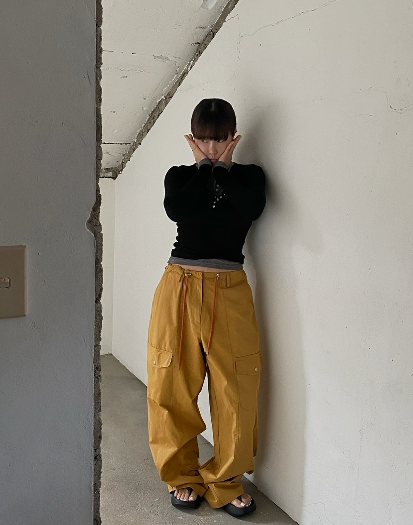 BYRING韓國㊣直郵東大門代購女裝新款時尚推薦休閑褲工裝褲BYRING休閑褲