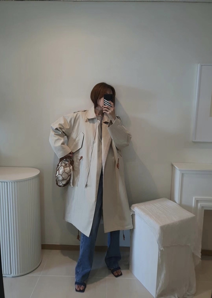 GENTLE B韓國㊣直郵東大門代購女裝新款時尚人氣休閑長款風衣GENTLE B長款風衣