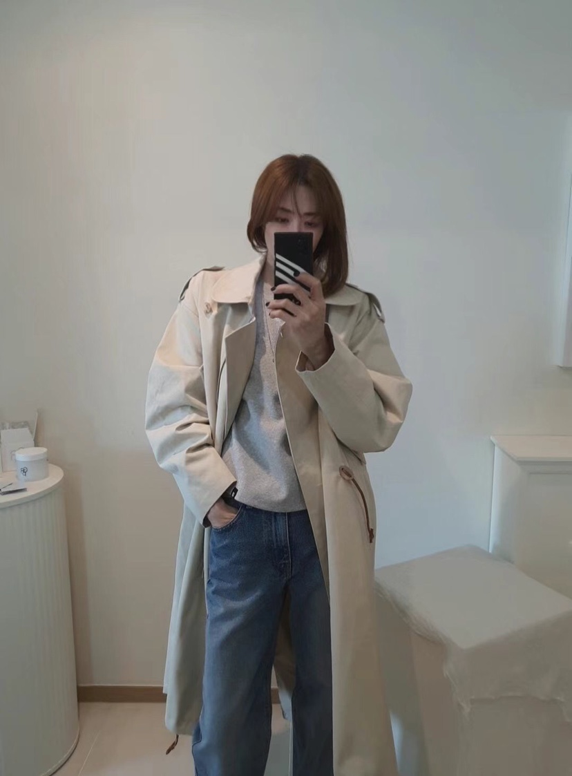 GENTLE B韓國㊣直郵東大門代購女裝新款時尚人氣休閑長款風衣GENTLE B長款風衣