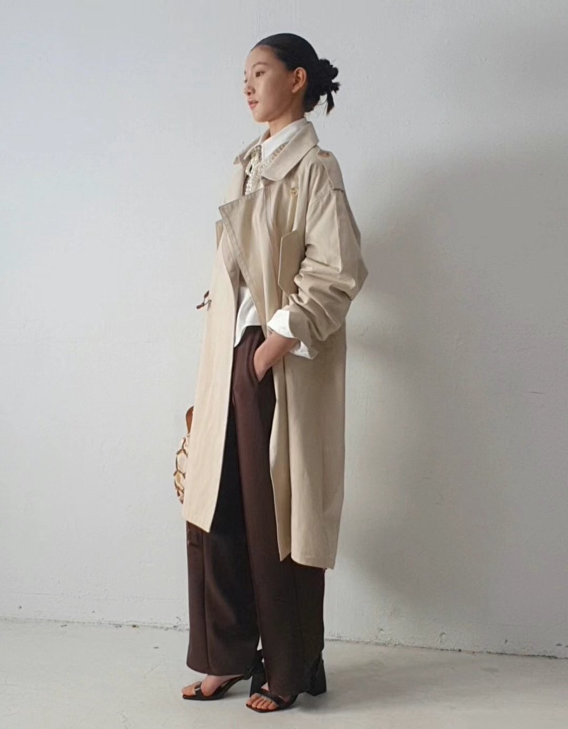 GENTLE B韓國㊣直郵東大門代購女裝新款時尚人氣休閑長款風衣GENTLE B長款風衣