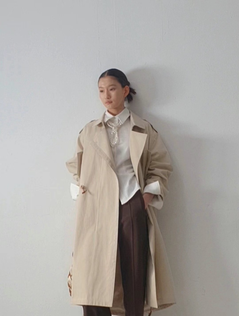 GENTLE B韓國㊣直郵東大門代購女裝新款時尚人氣休閑長款風衣GENTLE B長款風衣