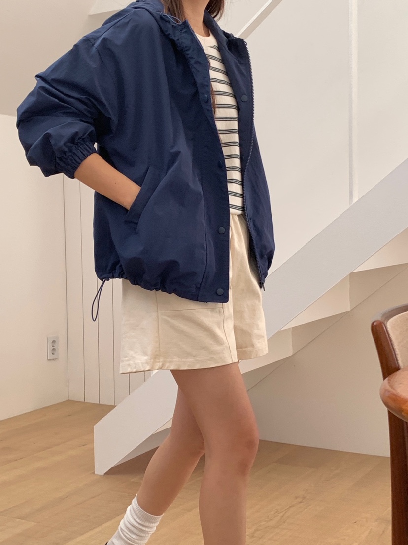 WOOD直郵韓國代購㊣女裝新品25春夏人氣時尚職業休閑夾克連帽WOOD夾克