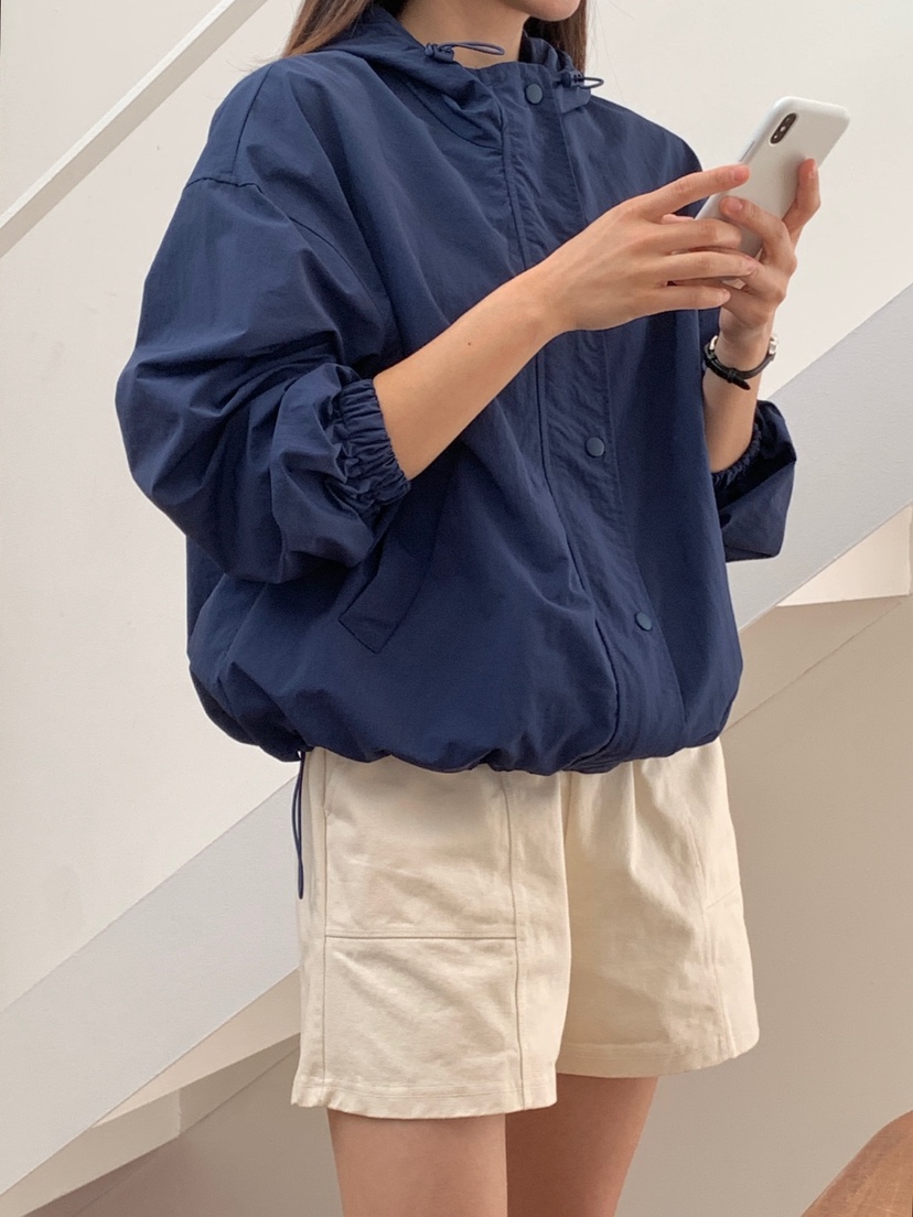 WOOD直郵韓國代購㊣女裝新品25春夏人氣時尚職業休閑夾克連帽WOOD夾克