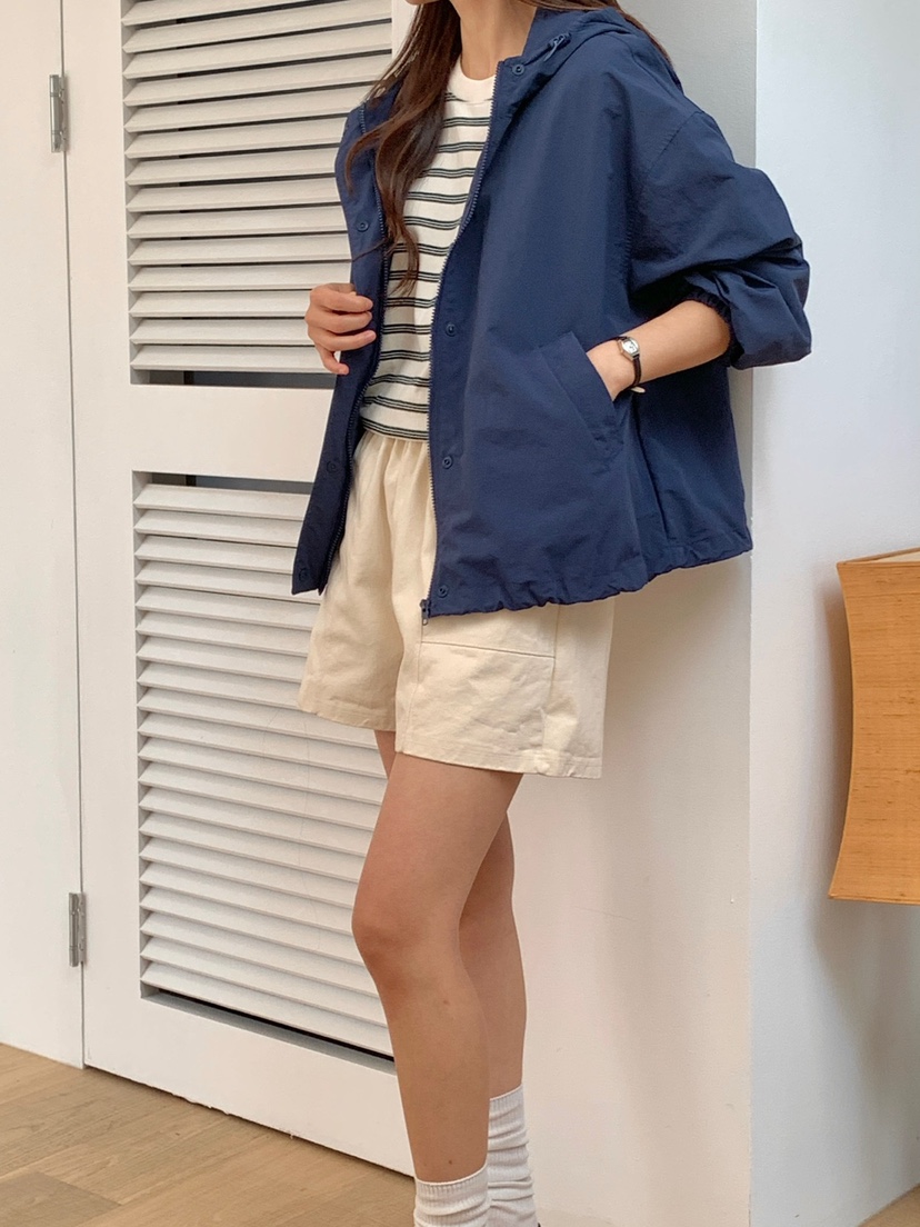 WOOD直郵韓國代購㊣女裝新品25春夏人氣時尚職業休閑夾克連帽WOOD夾克