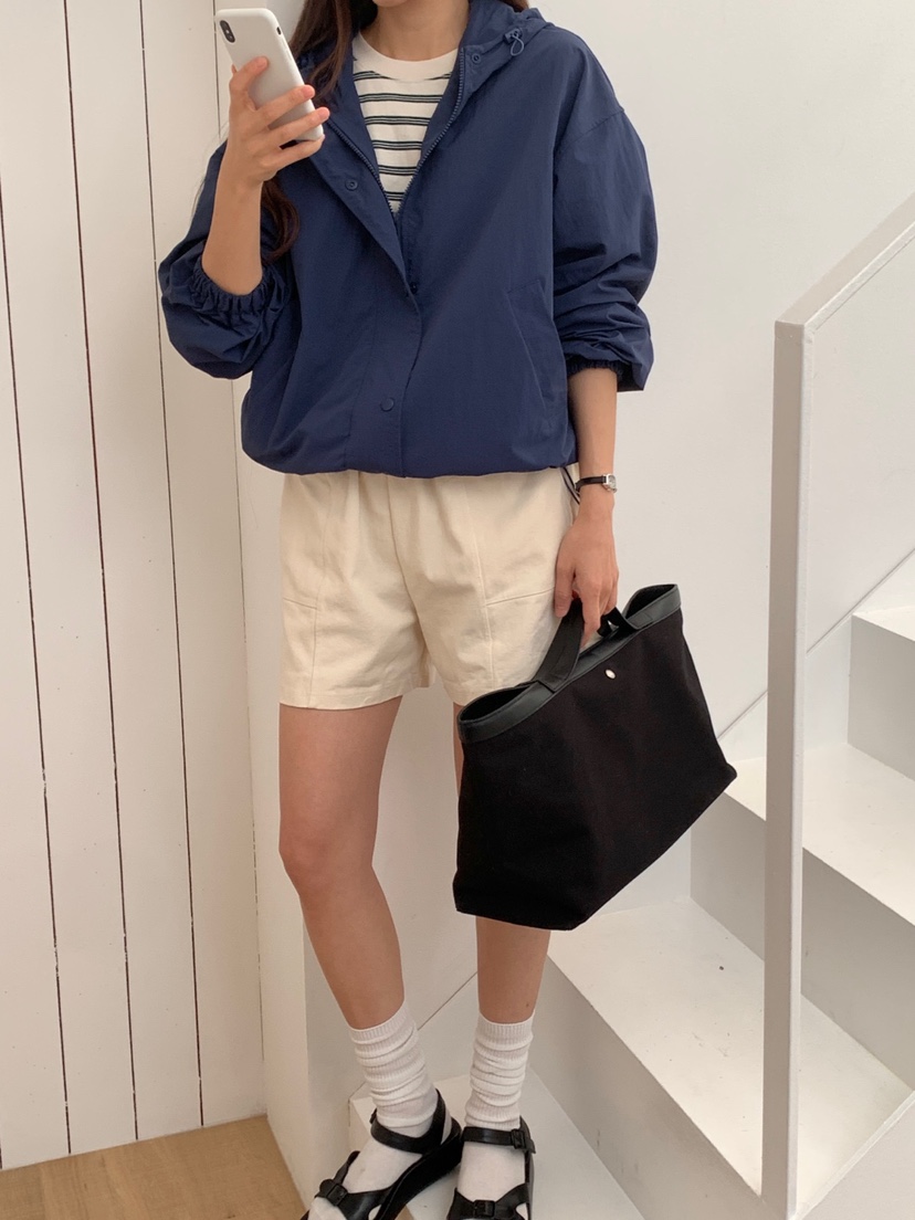 WOOD直郵韓國代購㊣女裝新品25春夏人氣時尚職業休閑夾克連帽WOOD夾克