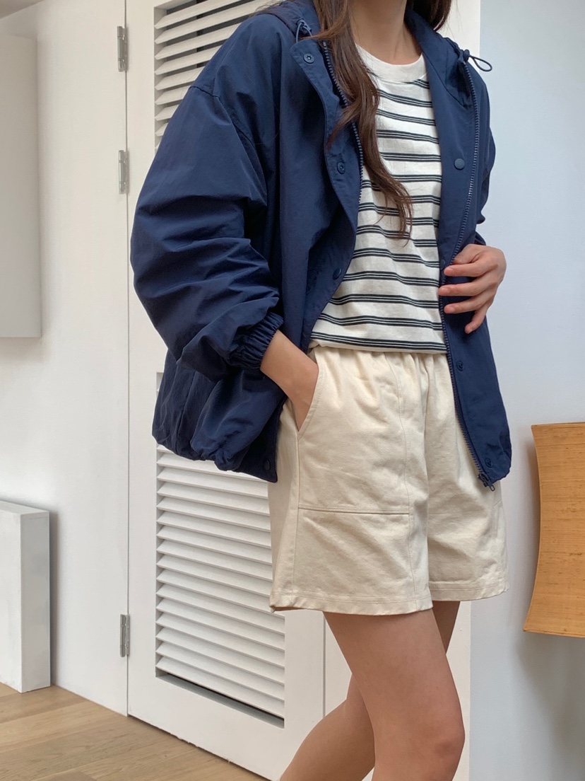 WOOD直郵韓國代購㊣女裝新品25春夏人氣時尚職業休閑夾克連帽WOOD夾克