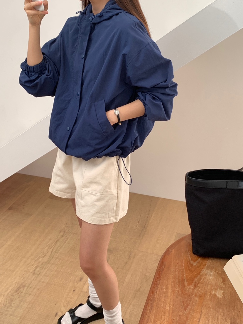 WOOD直郵韓國代購㊣女裝新品25春夏人氣時尚職業休閑夾克連帽WOOD夾克