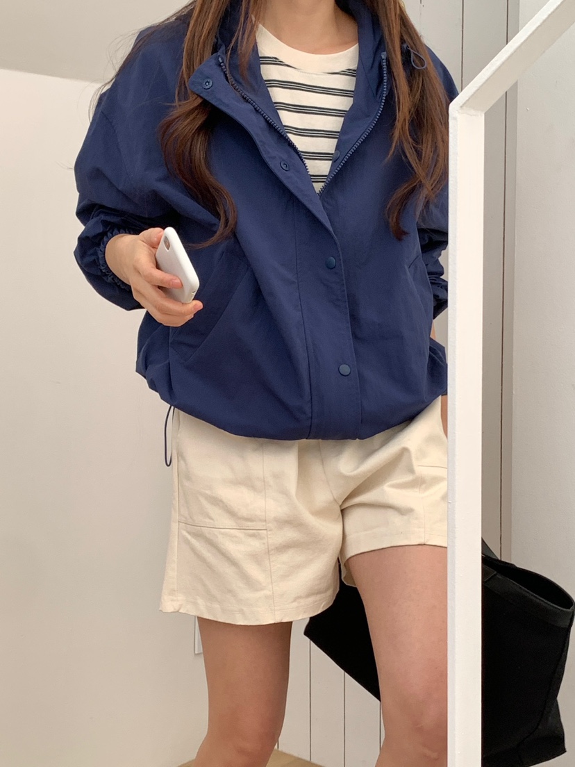 WOOD直郵韓國代購㊣女裝新品25春夏人氣時尚職業休閑夾克連帽WOOD夾克