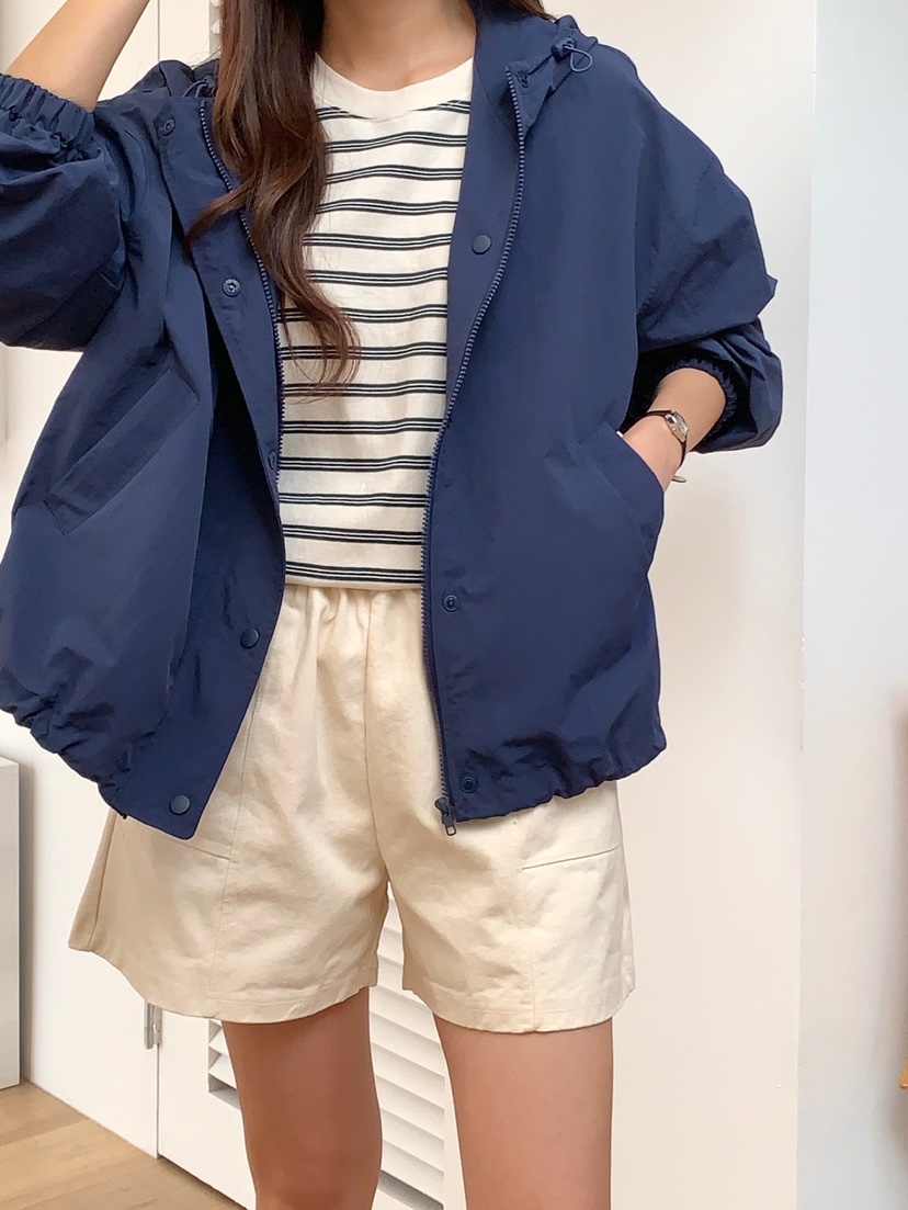 WOOD直郵韓國代購㊣女裝新品25春夏人氣時尚職業休閑夾克連帽WOOD夾克