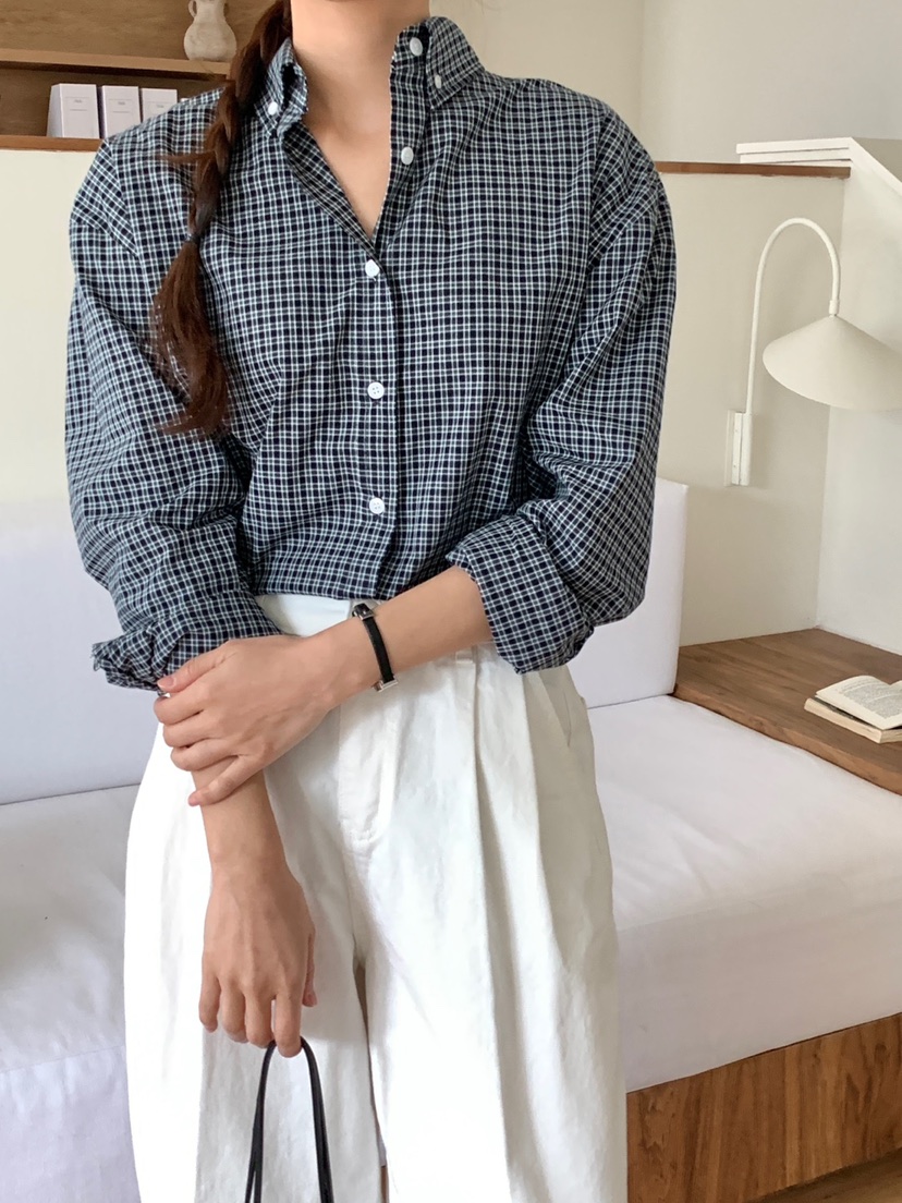 WOOD韓國直郵㊣女裝新款休閑推薦人氣職業時尚熱賣襯衫蕾絲衫WOOD襯衫/蕾絲衫