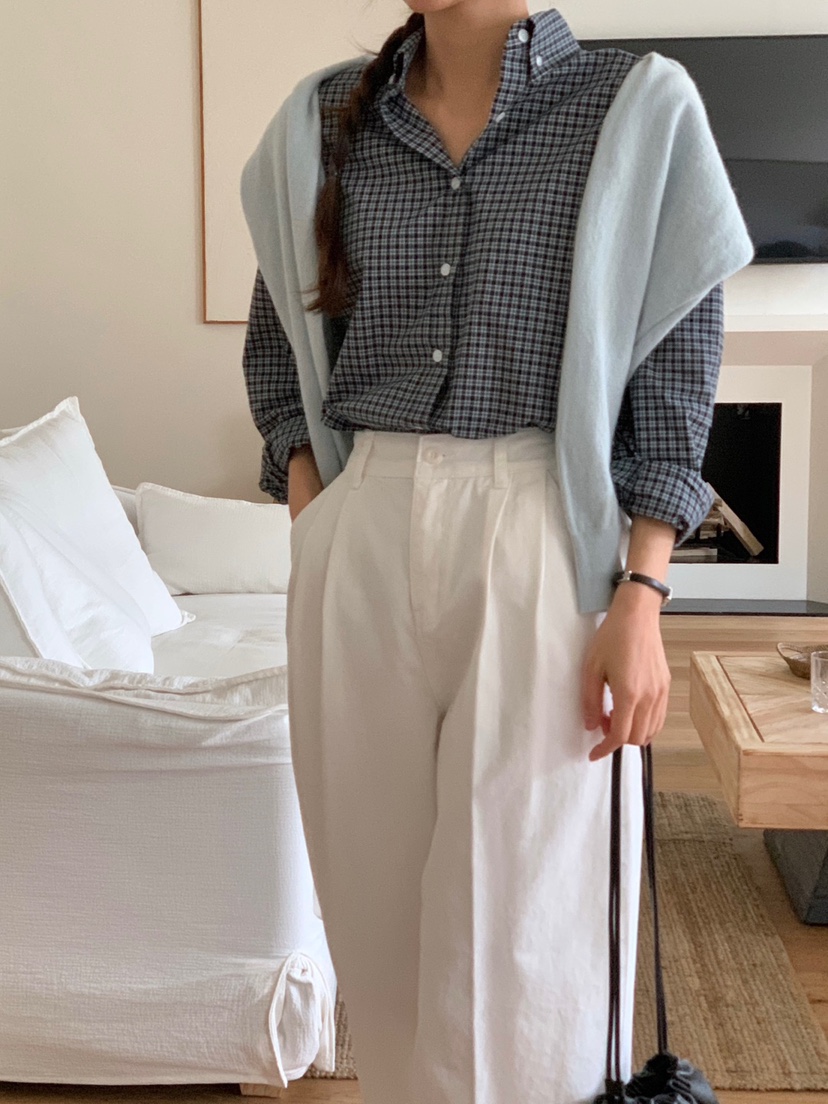 WOOD韓國直郵㊣女裝新款休閑推薦人氣職業時尚熱賣襯衫蕾絲衫WOOD襯衫/蕾絲衫