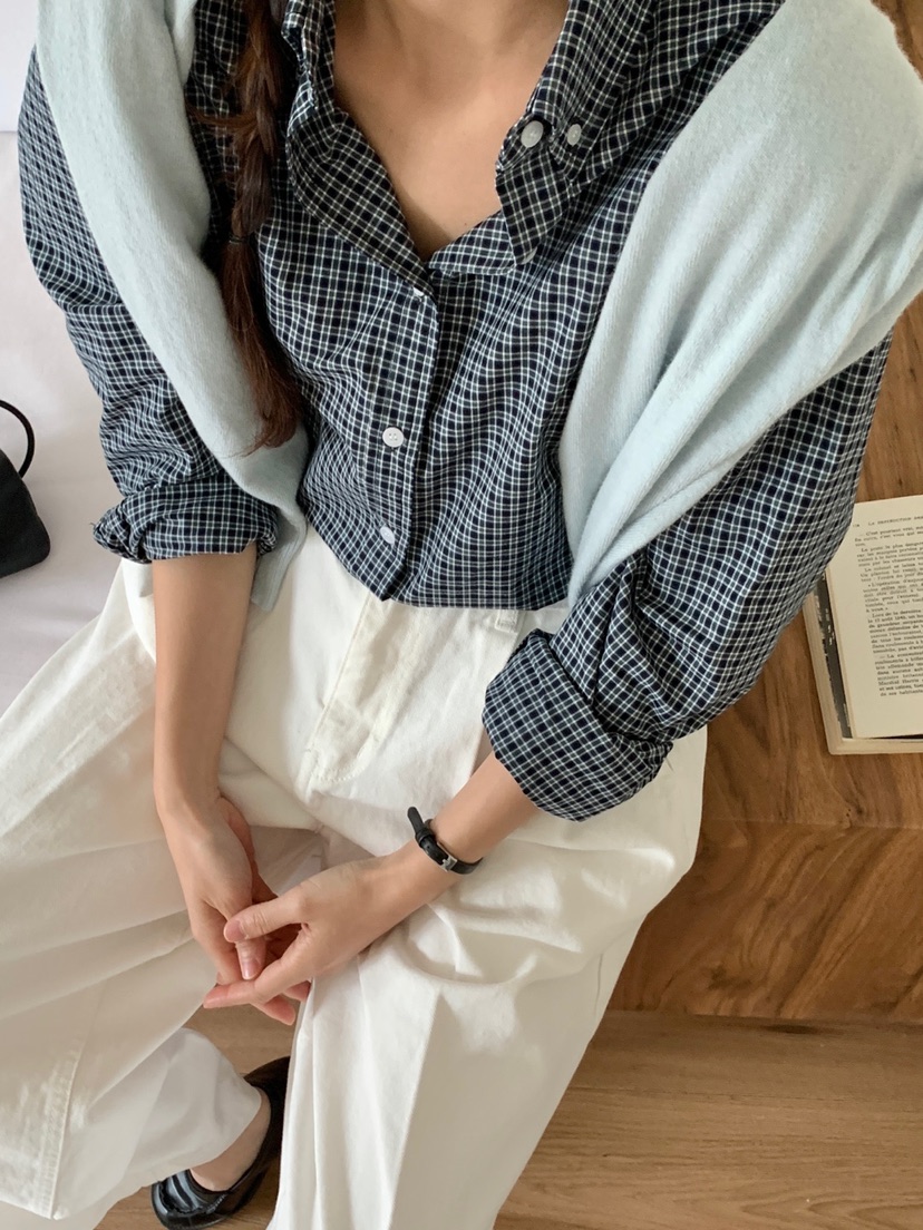 WOOD韓國直郵㊣女裝新款休閑推薦人氣職業時尚熱賣襯衫蕾絲衫WOOD襯衫/蕾絲衫