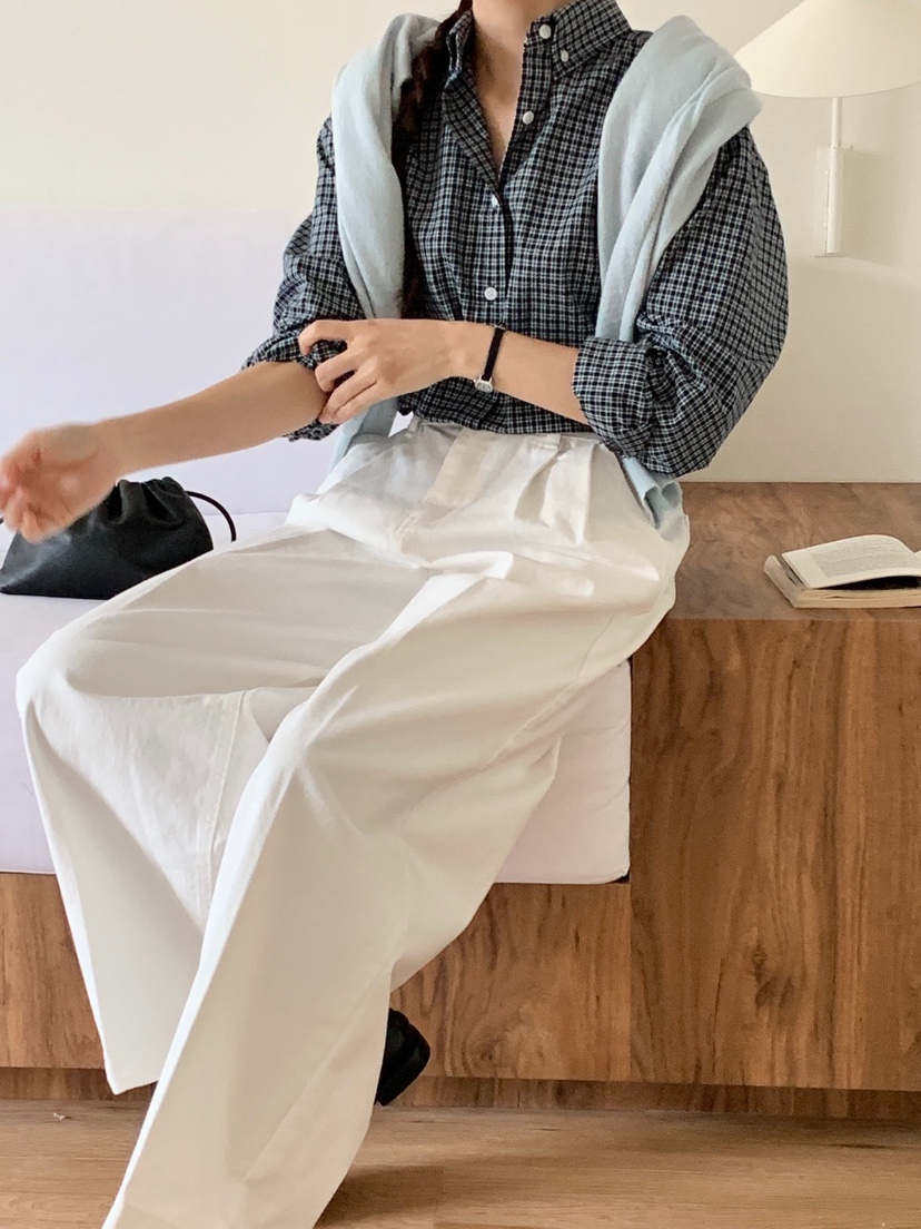 WOOD韓國直郵㊣女裝新款休閑推薦人氣職業時尚熱賣襯衫蕾絲衫WOOD襯衫/蕾絲衫