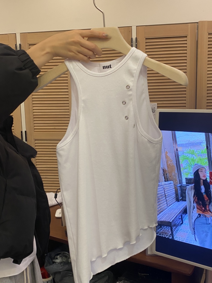 NUT直郵韓國代購㊣女裝新品25春夏時尚職業推薦休閑吊帶背心NUT吊帶/背心