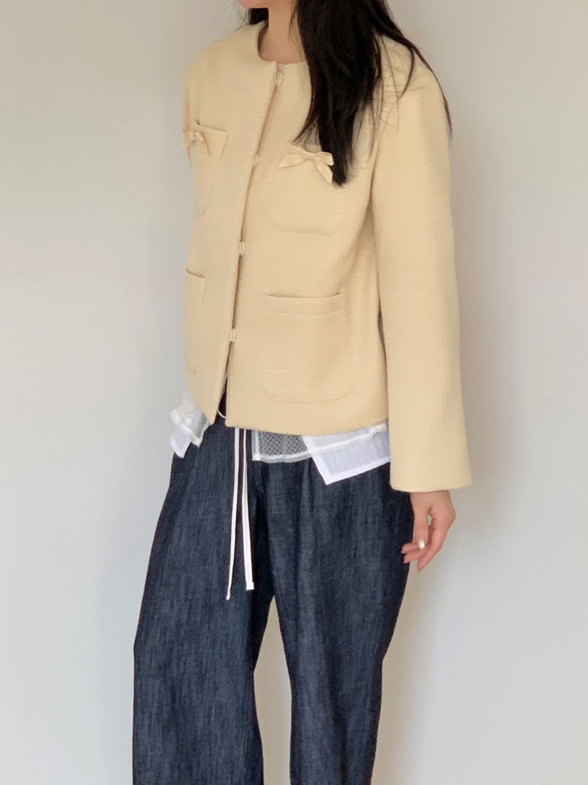 BEFORE SUNRISE韓國直郵㊣女裝新款推薦休閑人氣夾克粗花呢BEFORE SUNRISE夾克