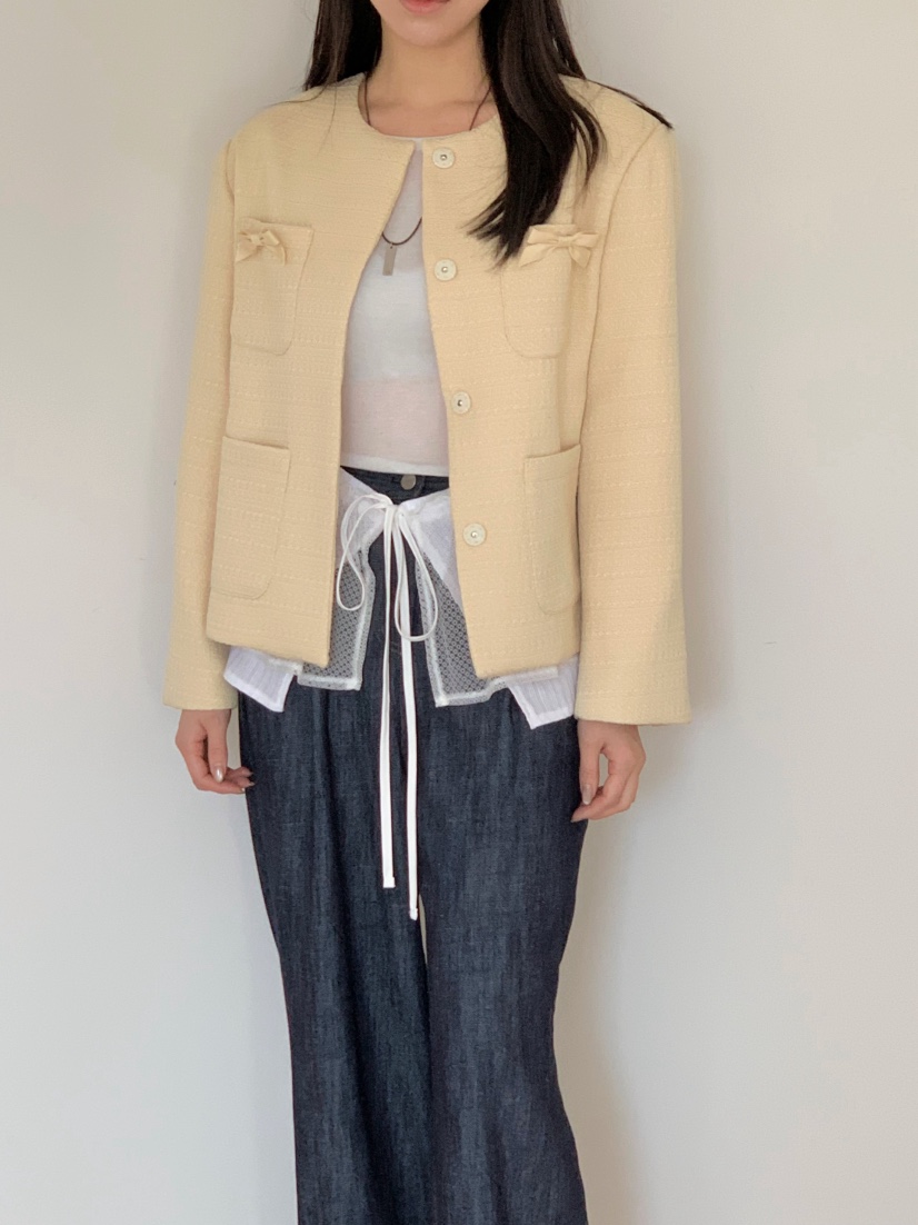 BEFORE SUNRISE韓國直郵㊣女裝新款推薦休閑人氣夾克粗花呢BEFORE SUNRISE夾克