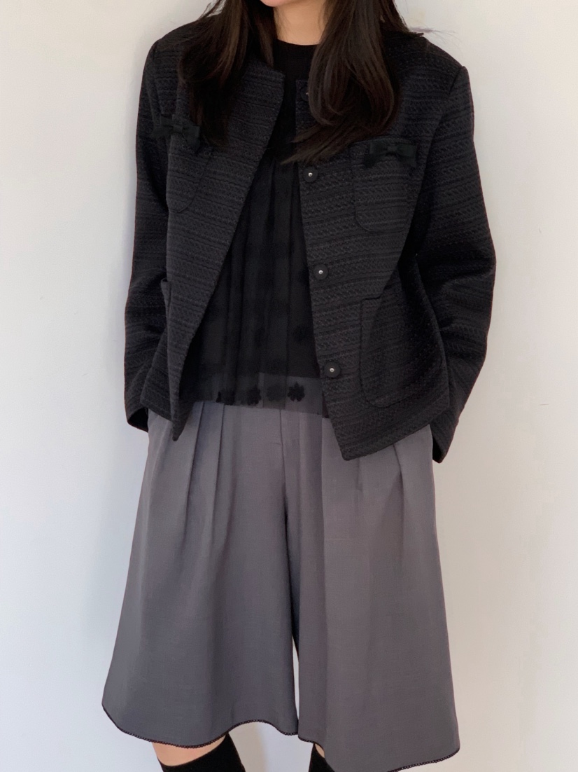 BEFORE SUNRISE韓國直郵㊣女裝新款推薦休閑人氣夾克粗花呢BEFORE SUNRISE夾克