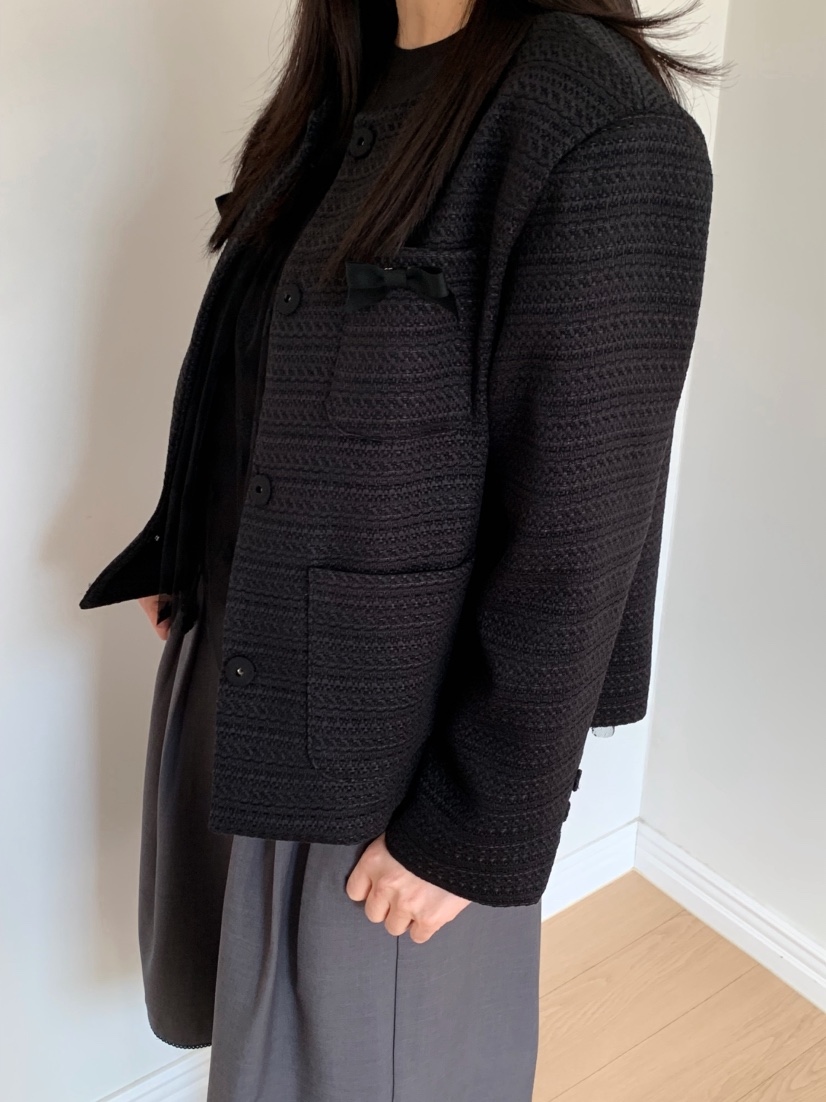 BEFORE SUNRISE韓國直郵㊣女裝新款推薦休閑人氣夾克粗花呢BEFORE SUNRISE夾克