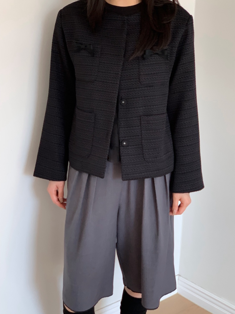 BEFORE SUNRISE韓國直郵㊣女裝新款推薦休閑人氣夾克粗花呢BEFORE SUNRISE夾克