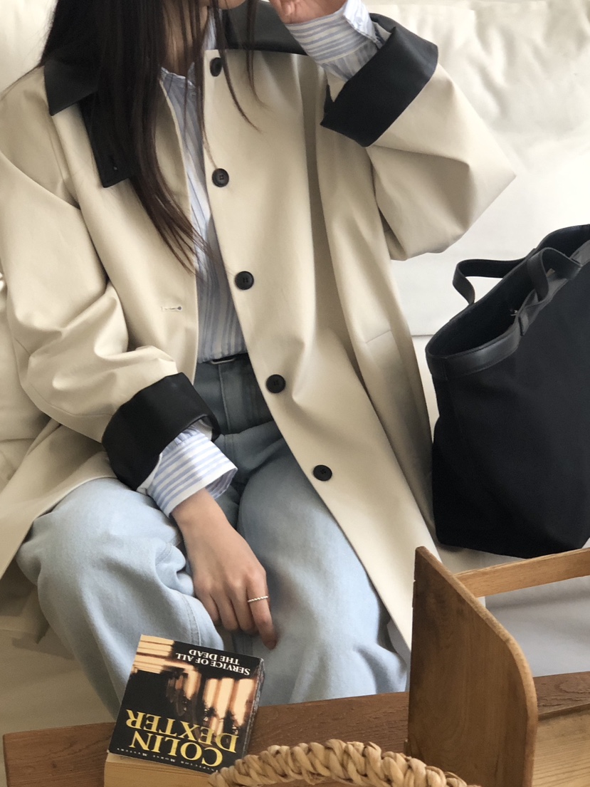 LOGON韓國㊣直郵東大門代購女裝新款時尚職業推薦人氣長款風衣LOGON長款風衣