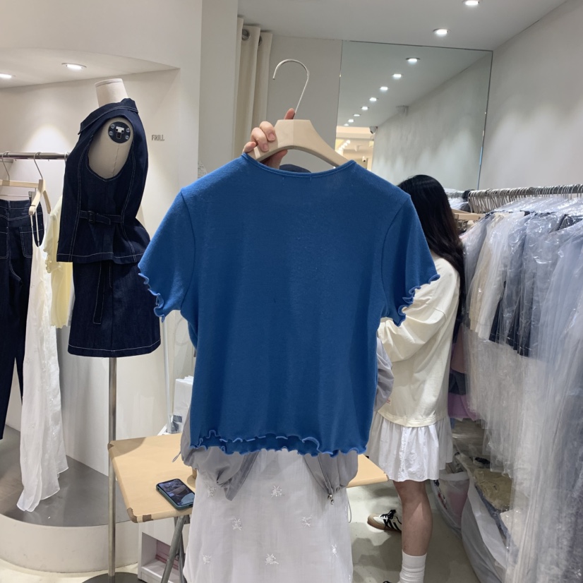 FRILL韓國直郵㊣東大門實拍女裝新款25春夏時尚人氣推薦T恤FRILLT恤