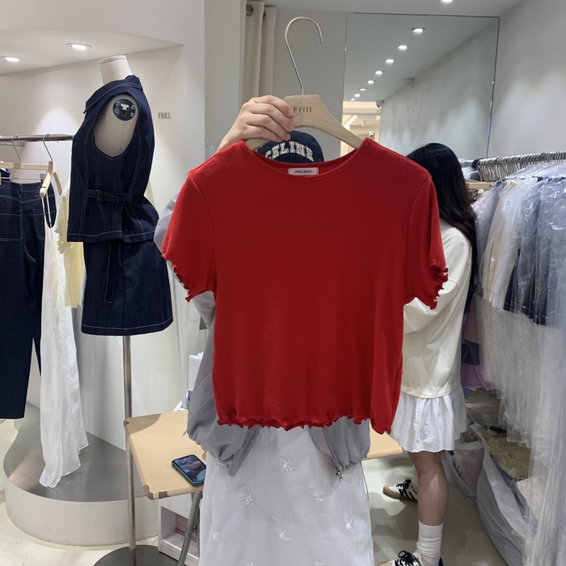 FRILL韓國直郵㊣東大門實拍女裝新款25春夏時尚人氣推薦T恤FRILLT恤圖色2