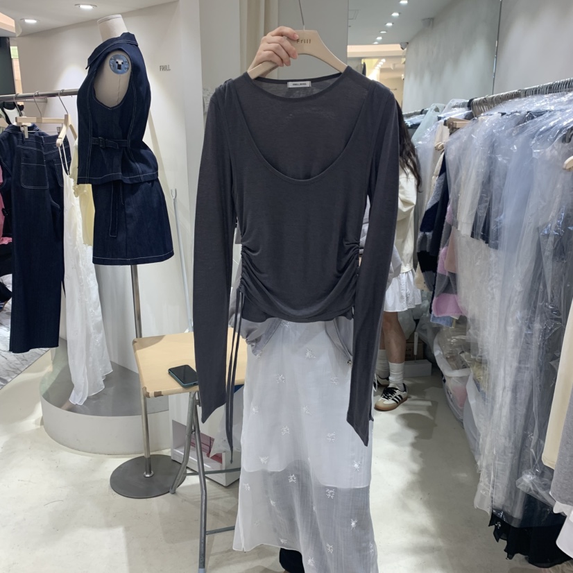 FRILL韓國直郵㊣東大門實拍女裝新品熱賣推薦25春夏長袖T恤FRILL長袖T恤圖色2