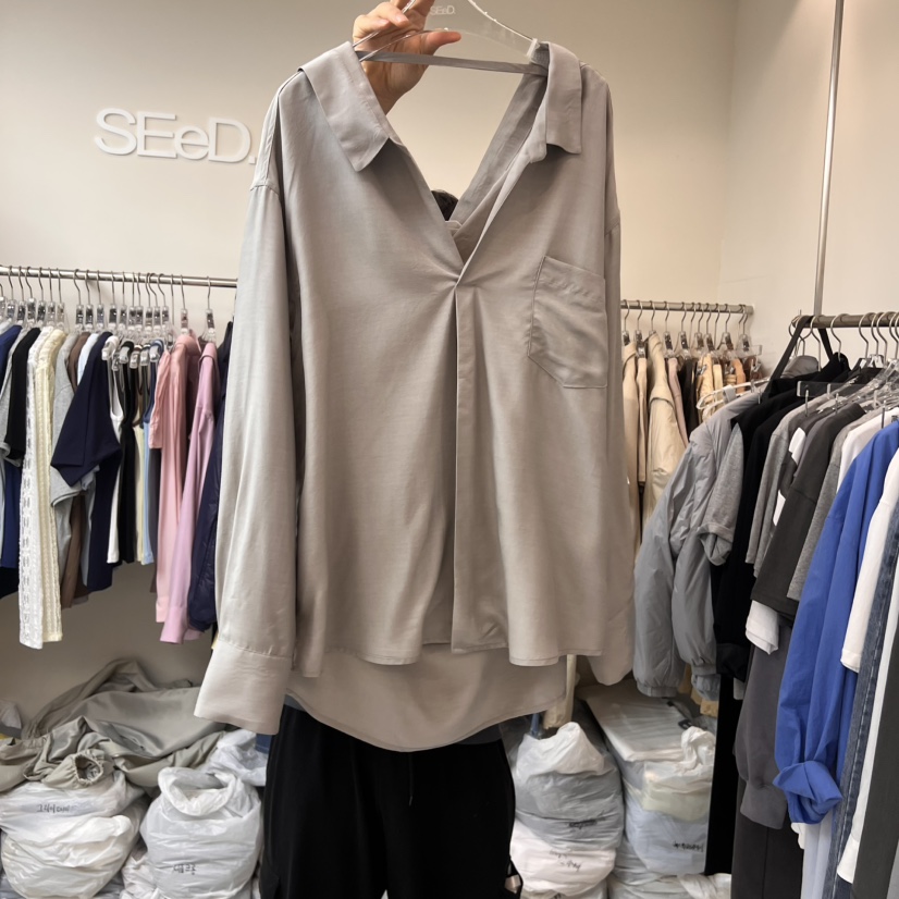 LEESEED-A直郵韓國代購㊣女裝新款人氣職業25春夏襯衫蕾絲衫SEeD/LEESEED襯衫/蕾絲衫圖色3
