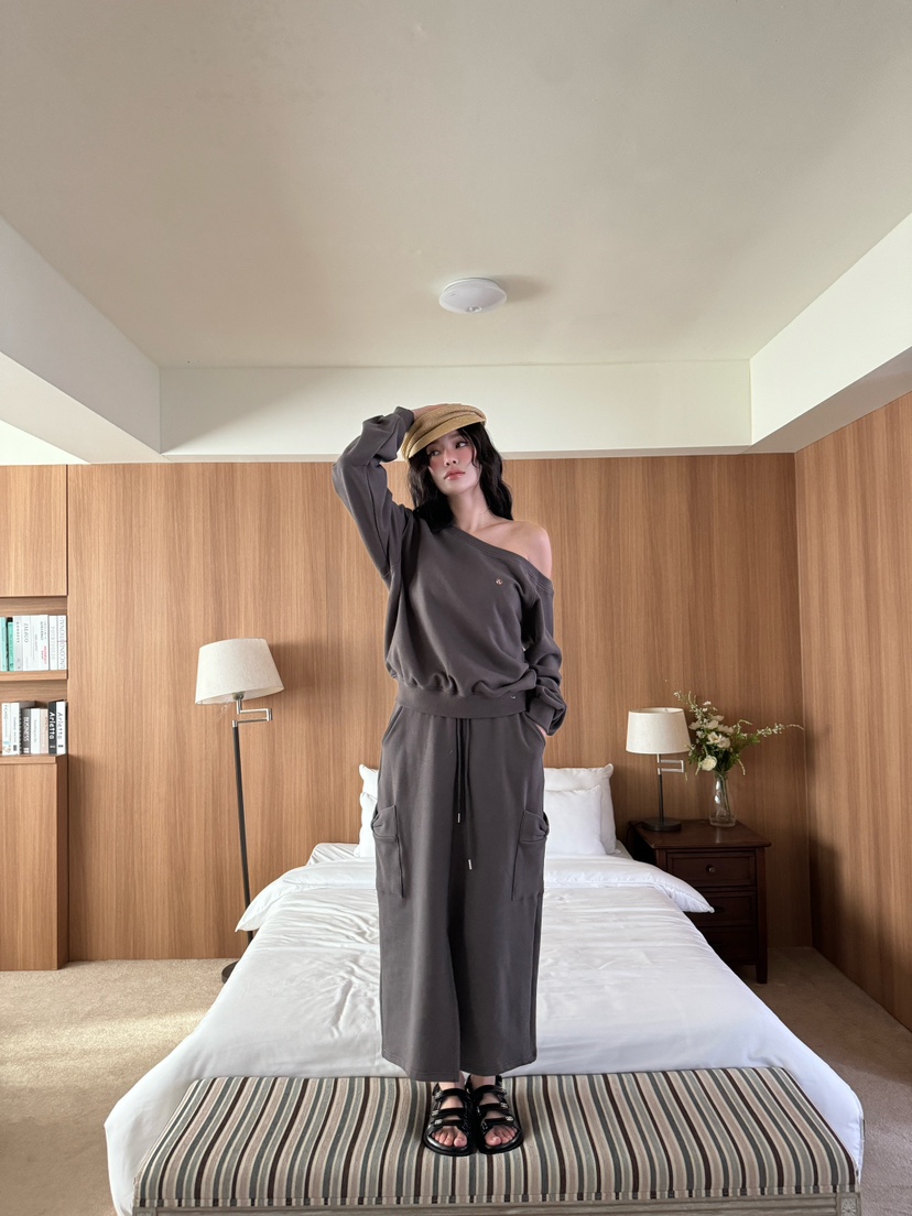 MARKE-P韓國直郵㊣東大門實拍女裝新品25春夏半身裙中短裙蝴蝶結口袋MARKE-P半身裙/中短裙