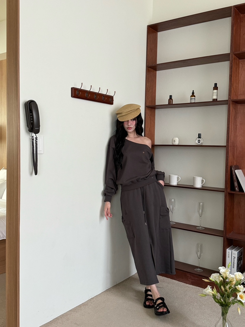 MARKE-P韓國直郵㊣東大門實拍女裝新品25春夏半身裙中短裙蝴蝶結口袋MARKE-P半身裙/中短裙