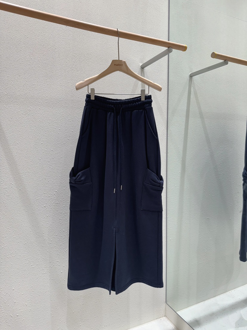 MARKE-P韓國直郵㊣東大門實拍女裝新品25春夏半身裙中短裙蝴蝶結口袋MARKE-P半身裙/中短裙