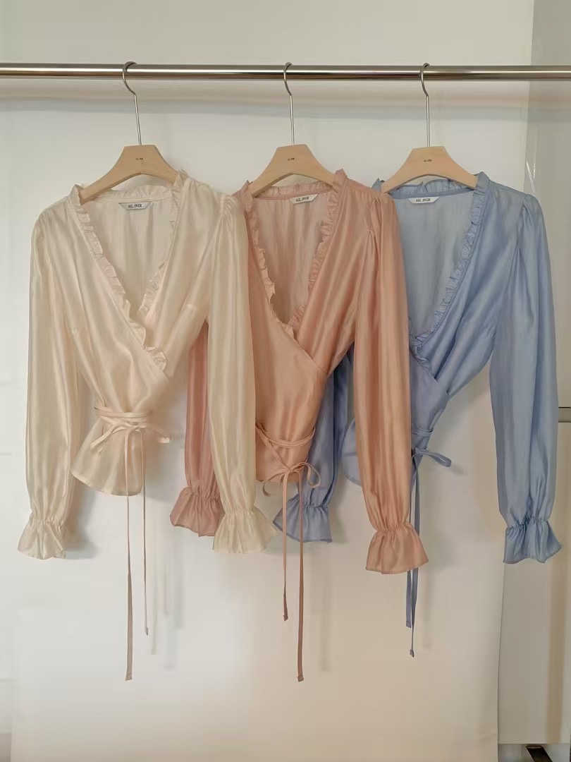 MICO-미코-T韓國直郵㊣女裝新品25春夏熱賣人氣襯衫蕾絲衫ALL OVER襯衫/蕾絲衫