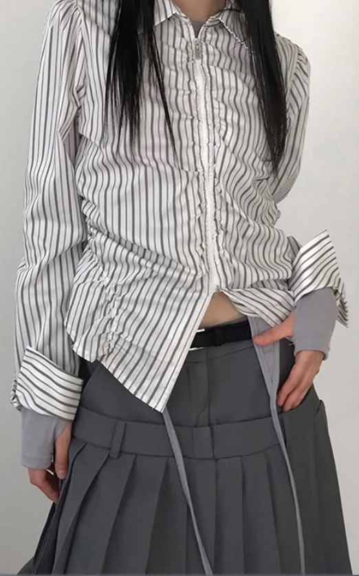 BYRING直郵韓國代購㊣女裝新品推薦時尚熱賣25春夏襯衫蕾絲衫BYRING襯衫/蕾絲衫圖色1
