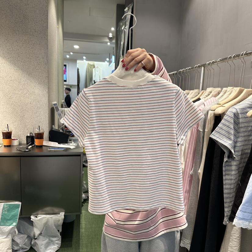 AMOEBA直郵韓國代購㊣女裝新款休閑職業25春夏熱賣推薦時尚T恤AMOEBAT恤