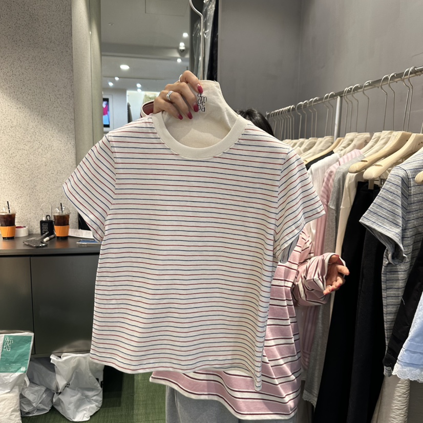 AMOEBA直郵韓國代購㊣女裝新款休閑職業25春夏熱賣推薦時尚T恤AMOEBAT恤圖色2