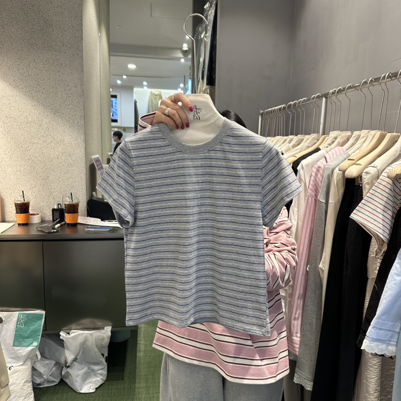 AMOEBA直郵韓國代購㊣女裝新款休閑職業25春夏熱賣推薦時尚T恤AMOEBAT恤圖色3