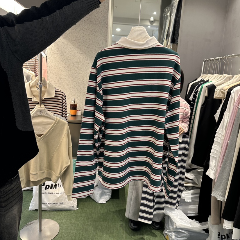 AMOEBA韓國㊣直郵東大門代購女裝新品25春夏時尚休閑長袖T恤AMOEBA長袖T恤